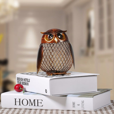Piggy Bank Owl Shaped Figurine