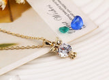 Zircon Lovely Owl Pendant - Pendant Size:1.7* 0.5 cm
