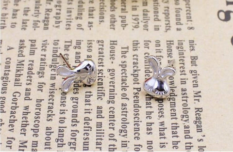 Lovely little rabbit 925 sterling silver earrings