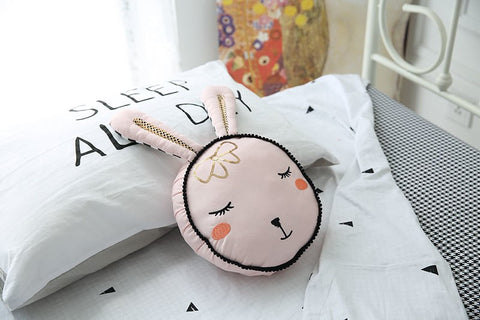 Bunny Head Cotton Pillow
