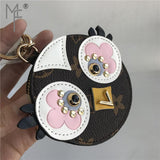 Owl Real Leather Purse - Size :8.5cm x 2.5cm (3.35" x 0.98")
