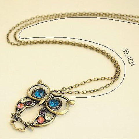 Vintage Owl  Necklaces Long Chain - New Arrival | 3 X 4 cm