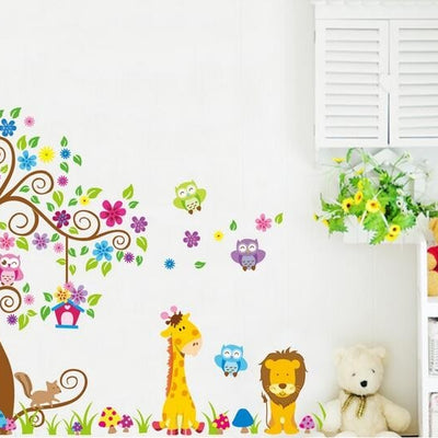 child room decorates - cute owl  wall stickers - product size(cm*cm):60*90 | final effect picture on the wall(cm*cm):150*230