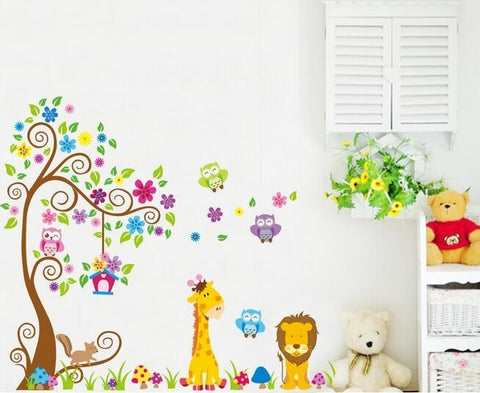 child room decorates - cute owl  wall stickers - product size(cm*cm):60*90 | final effect picture on the wall(cm*cm):150*230