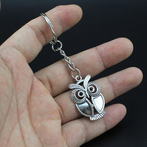 Bronze Silver Owl Key Chain