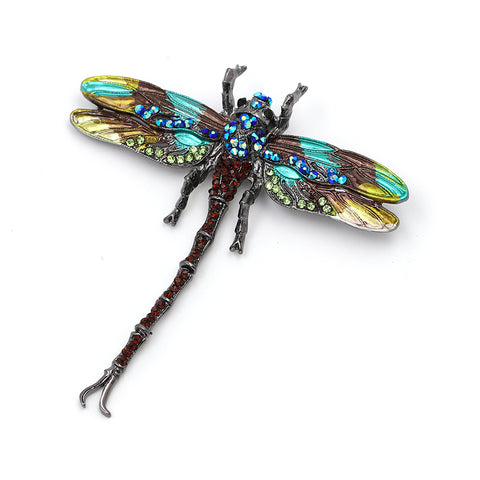 High Quality Crystal Dragonfly Brooch