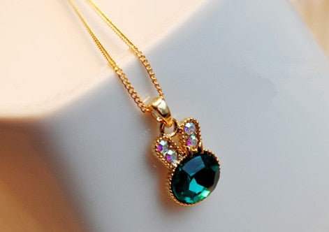 Lovely Crystal Rabbit Necklace