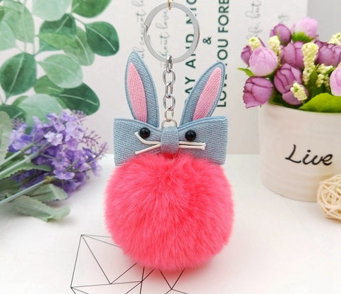 Original Fluffy Bunny Keychain Pompom
