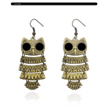 Vintage Bohemian Owl Earrings
