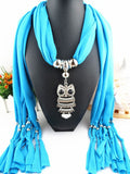 Owl Scarf with Necklace | Scarf Length 180cm | Owl length 8cm