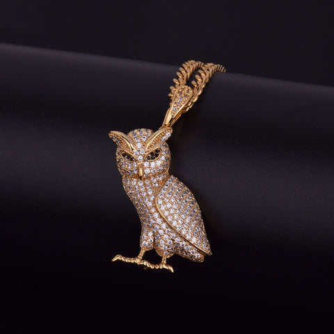 Hip Hop Owl Pendant - Chain size:3mm