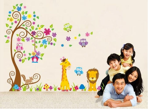 child room decorates - cute owl  wall stickers - product size(cm*cm):60*90 | final effect picture on the wall(cm*cm):150*230