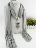 Owl Scarf with Necklace | Scarf Length 180cm | Owl length 8cm