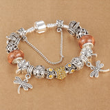 SPINNER Dragonfly Bracelet with Antique Silver Crystal