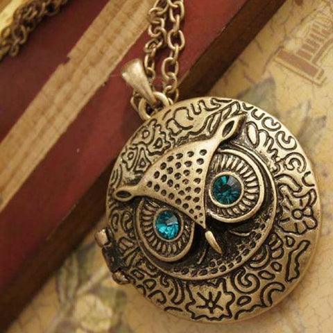 Retro Chic Owl Eye Necklace - Pendant Size:about 3.9cm | Length:70 cm