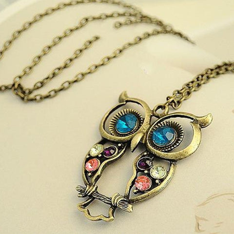 Vintage Owl  Necklaces Long Chain - New Arrival | 3 X 4 cm