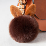 Cute Bunny Pom Pom KeyChain