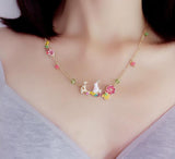 Beautiful Enamel Rabbit Necklace