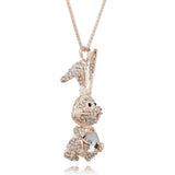 Pretty Rabbit Pendant (Shining Crystal) - Long Chain