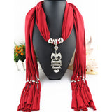 Owl Scarf with Necklace | Scarf Length 180cm | Owl length 8cm