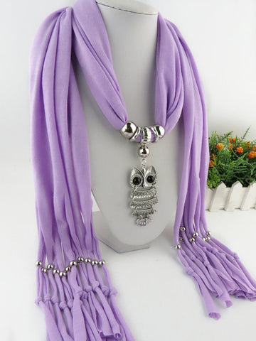 Owl Scarf with Necklace | Scarf Length 180cm | Owl length 8cm