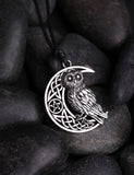 Crescent Moon & Owl Necklace - Pendant Size:29*37mm