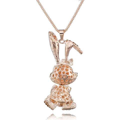 Pretty Rabbit Pendant (Shining Crystal) - Long Chain