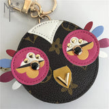 Owl Real Leather Purse - Size :8.5cm x 2.5cm (3.35" x 0.98")