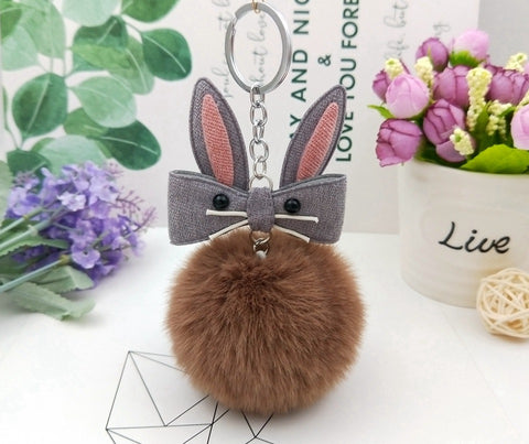 Original Fluffy Bunny Keychain Pompom