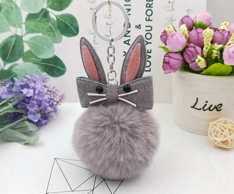 Original Fluffy Bunny Keychain Pompom