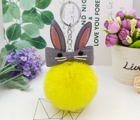 Original Fluffy Bunny Keychain Pompom