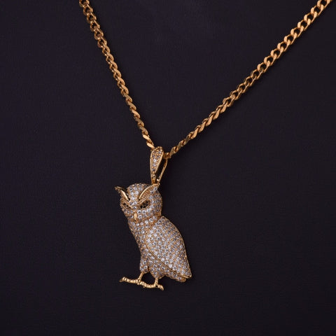 Hip Hop Owl Pendant - Chain size:3mm