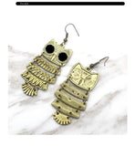 Vintage Bohemian Owl Earrings