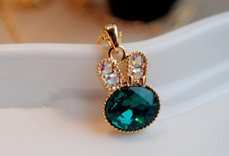 Lovely Crystal Rabbit Necklace