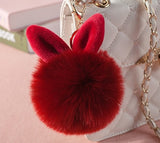Cute Bunny Pom Pom KeyChain
