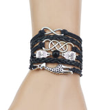 Leather Bracelet - Cute Owl & Giraffe