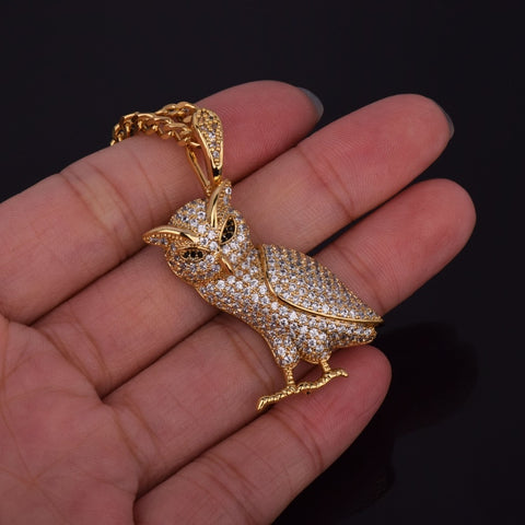 Hip Hop Owl Pendant - Chain size:3mm