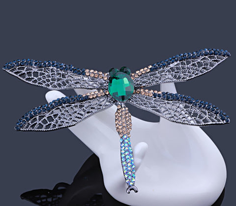 Vintage Crystal Dragonfly Brooch