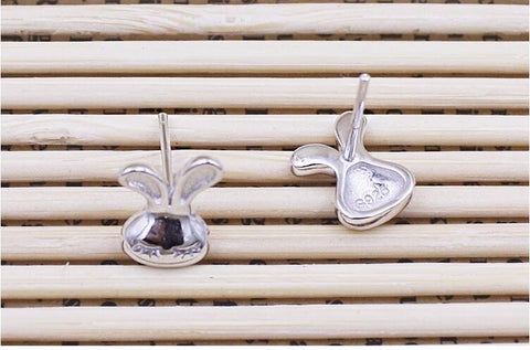 Lovely little rabbit 925 sterling silver earrings