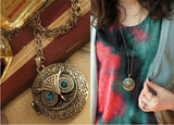 Retro Chic Owl Eye Necklace - Pendant Size:about 3.9cm | Length:70 cm