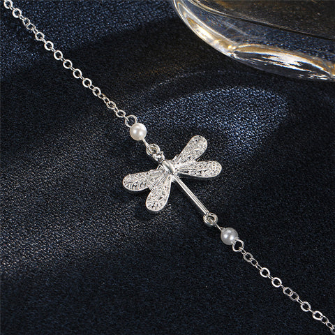 Bohemian Ankle Bracelet with Dragonfly