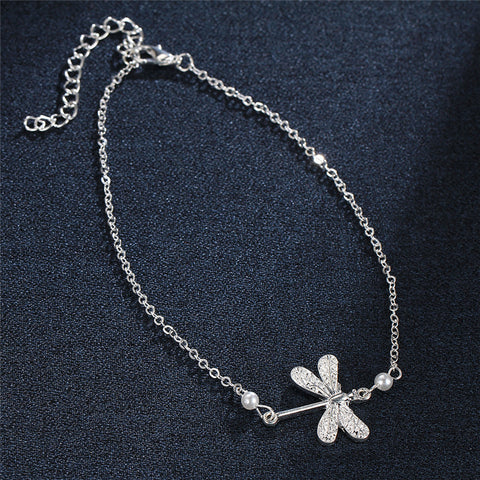 Bohemian Ankle Bracelet with Dragonfly