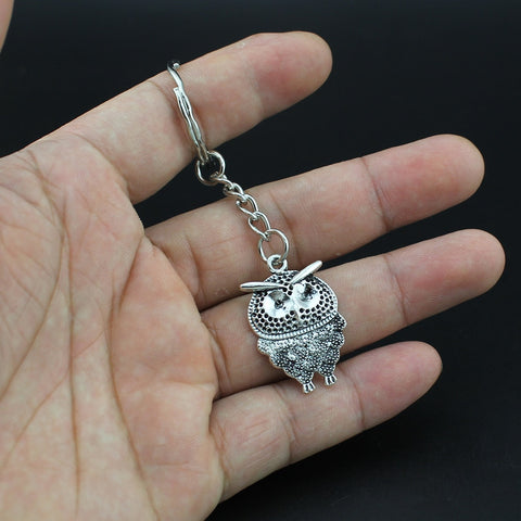 Bronze Silver Owl Key Chain