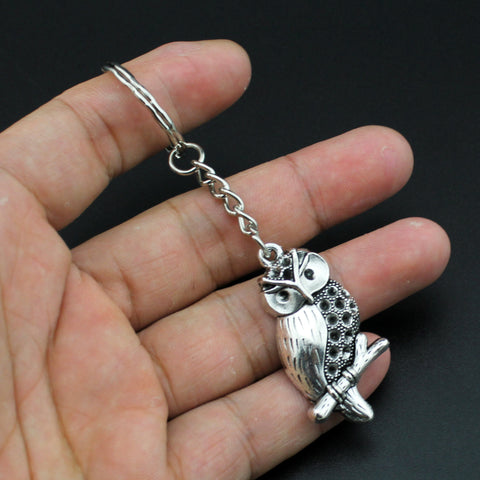 Bronze Silver Owl Key Chain