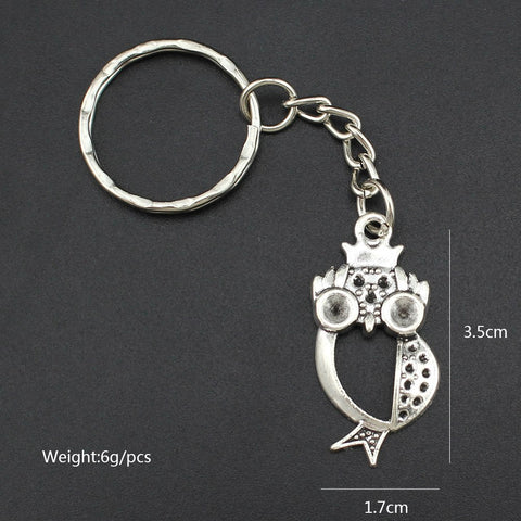 Bronze Silver Owl Key Chain