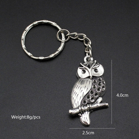 Bronze Silver Owl Key Chain