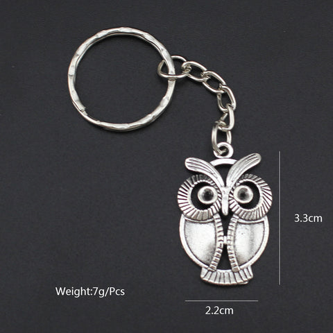 Bronze Silver Owl Key Chain