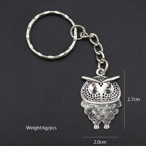 Bronze Silver Owl Key Chain