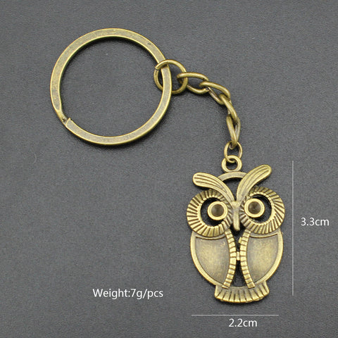 Bronze Silver Owl Key Chain