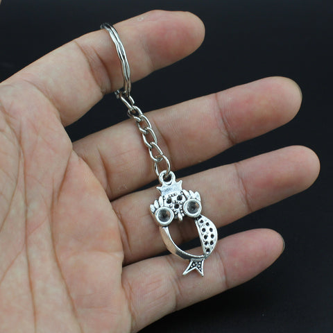 Bronze Silver Owl Key Chain